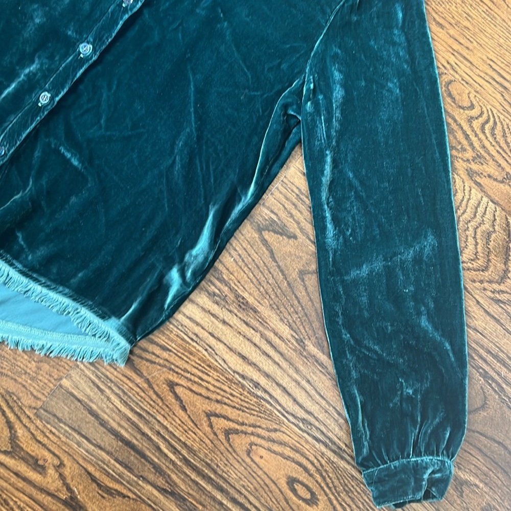 Maven West Velvet Button Front Top Size Small - image 4